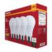 SATCO/NUVO 15W LED A19 Medium E26 Base 2700K 1600Lm Plastic 80 CRI 120V 4-Pack (S14333)