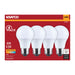SATCO/NUVO 6.5W LED A19 Medium E26 Base 2700K 450Lm Plastic 90 CRI 120V 4-Pack (S14345)