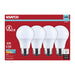 SATCO/NUVO 6.5W LED A19 Medium E26 Base 4000K 450Lm Plastic 90 CRI 120V 4-Pack (S14349)