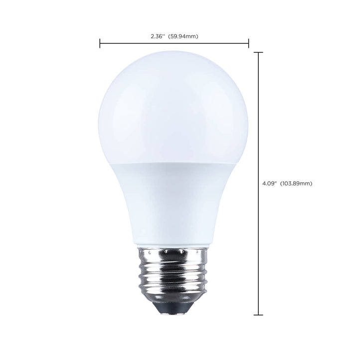 SATCO/NUVO 6.5W LED A19 Medium E26 Base 5000K 450Lm Plastic 90 CRI 120V 4-Pack (S14351)