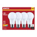 SATCO/NUVO 9.8W LED A19 Medium E26 Base 3000K 800Lm Plastic 90 CRI 120V 4-Pack (S14356)