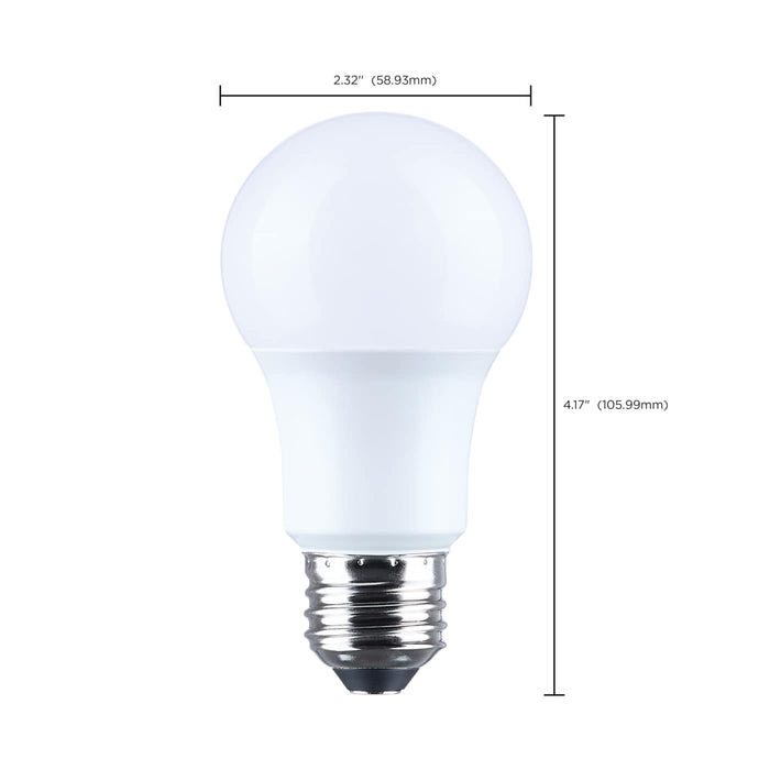 SATCO/NUVO 9.8W LED A19 Medium E26 Base 3000K 800Lm Plastic 90 CRI 120V 4-Pack (S14356)