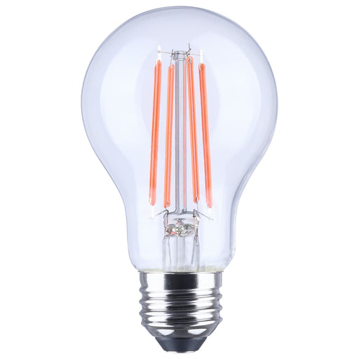 SATCO/NUVO 8W LED A19 Straight Filament Red Light Glass 800Lm 120V Non-dimmagle1-Pack (S14384)