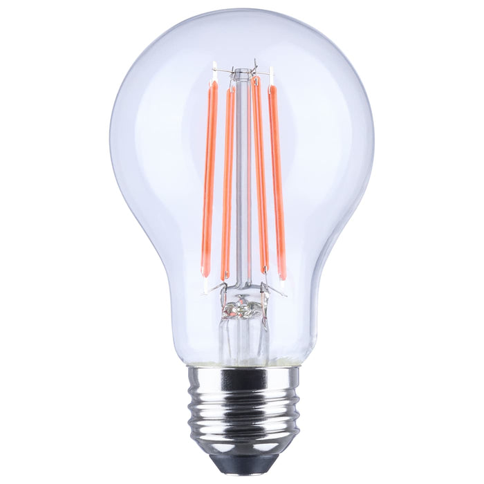 SATCO/NUVO 8W LED A19 Straight Filament Red Light Glass 800Lm 120V Non-dimmagle1-Pack (S14384)