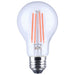 SATCO/NUVO 8W LED A19 Straight Filament Red Light Glass 800Lm 120V Non-dimmagle1-Pack (S14384)