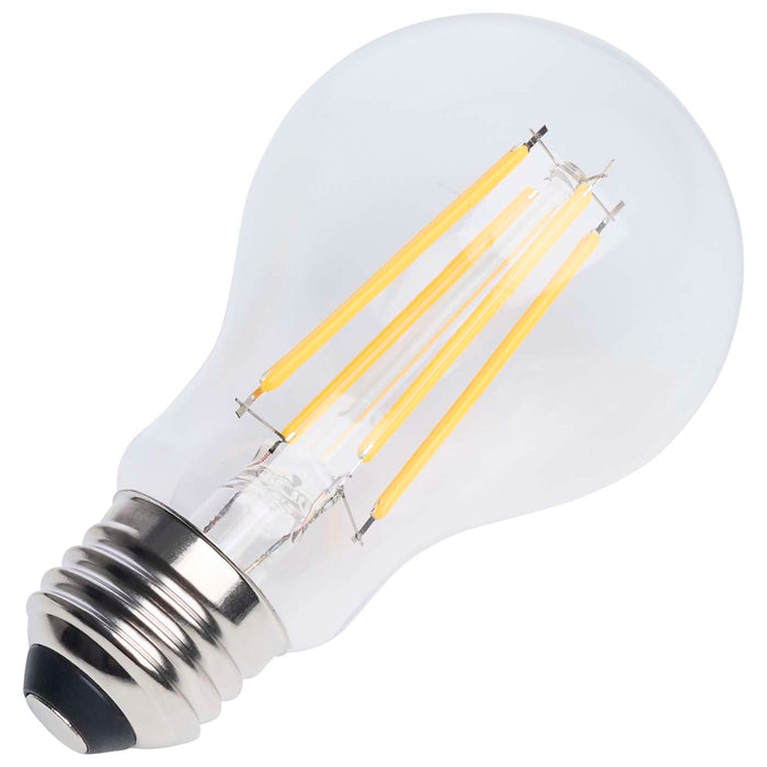 SATCO/NUVO 8W LED A19 Straight Filament Yellow Light Glass 800Lm 120V Non-dimmagle1-Pack (S14386)