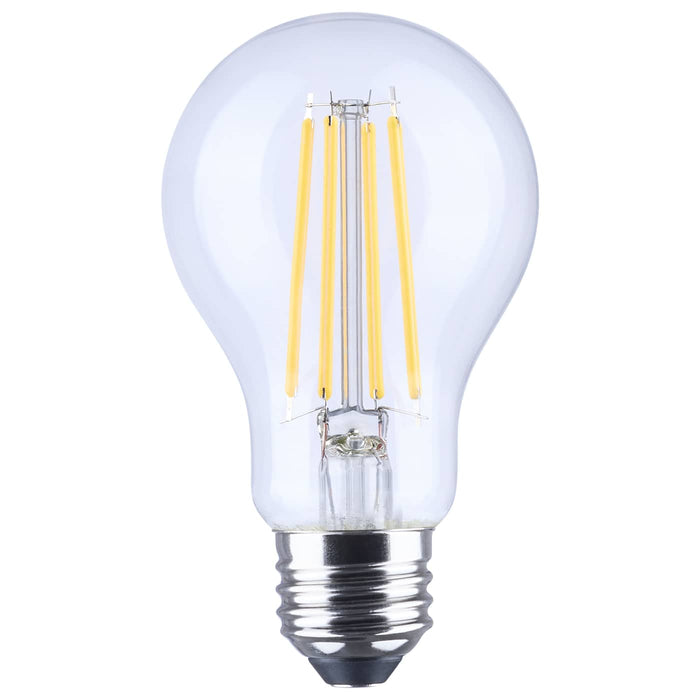 SATCO/NUVO 8W LED A19 Straight Filament Yellow Light Glass 800Lm 120V Non-dimmagle1-Pack (S14386)