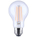 SATCO/NUVO 8W LED A19 Straight Filament Pink Light Glass 800Lm 120V Non-dimmagle1-Pack (S14390)