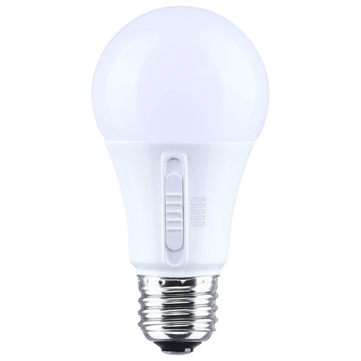 SATCO/NUVO 9W LED A19 CCT Selectable 2700K/3000K/3500K/4000K/5000K Medium E26 Base Plastic 12-24V AC 12-34V DC 1-Pack (S14407)