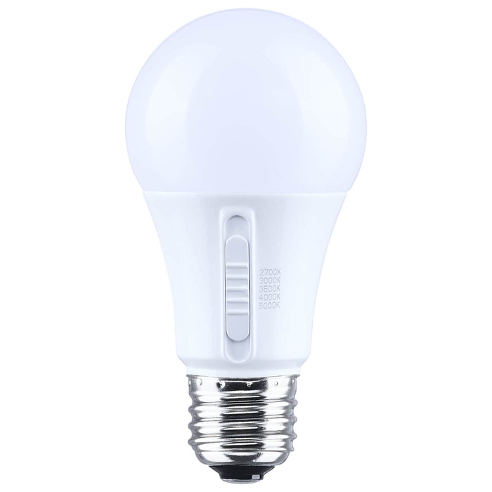 SATCO/NUVO 9W LED A19 CCT Selectable 2700K/3000K/3500K/4000K/5000K Medium E26 Base Plastic 12-24V AC 12-34V DC 1-Pack (S14407)