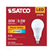 SATCO/NUVO 9.5W LED A19 Candelabra E12 Base 2700K 80 CRI Plastic Dimmable 120V (S15146)