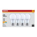 SATCO/NUVO 12W LED A19 Medium E26 Base 2700K 80 CRI Plastic Dimmable 120V 4-Pack (S15159)
