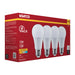 SATCO/NUVO 12W LED A19 Medium E26 Base 3000K 80 CRI Plastic Dimmable 120V 4-Pack (S15161)