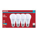 SATCO/NUVO 12W LED A19 Medium E26 Base 5000K 80 CRI Plastic Dimmable 120V 4-Pack (S15165)