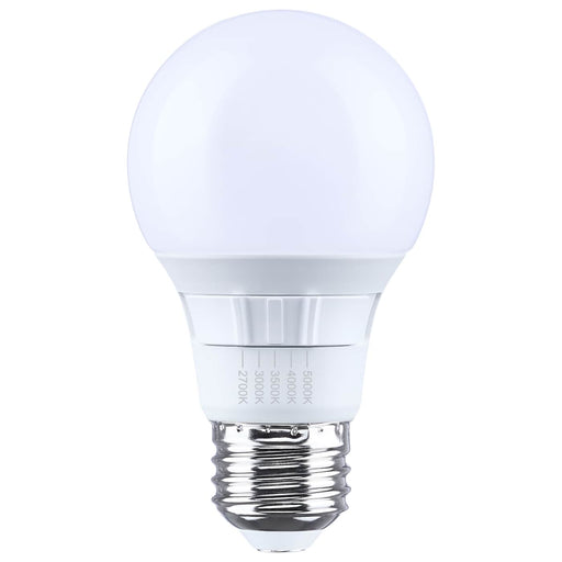 SATCO/NUVO 6W LED A19 Medium E26 Base CCT Selectable 2700K/3000K/3500K/4000K/5000K 80 CRI Plastic Dimmable 120V (S15188)