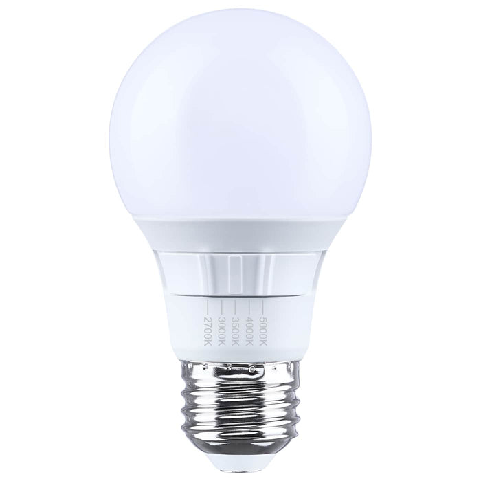SATCO/NUVO 6W LED A19 Medium E26 Base CCT Selectable 2700K/3000K/3500K/4000K/5000K 80 CRI Plastic Dimmable 120V (S15188)