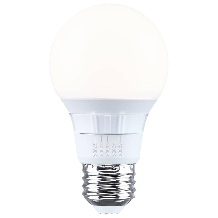 SATCO/NUVO 9.5W LED A19 Medium E26 Base CCT Selectable 2700K/3000K/3500K/4000K/5000K 80 CRI Plastic Dimmable 120V (S15189)