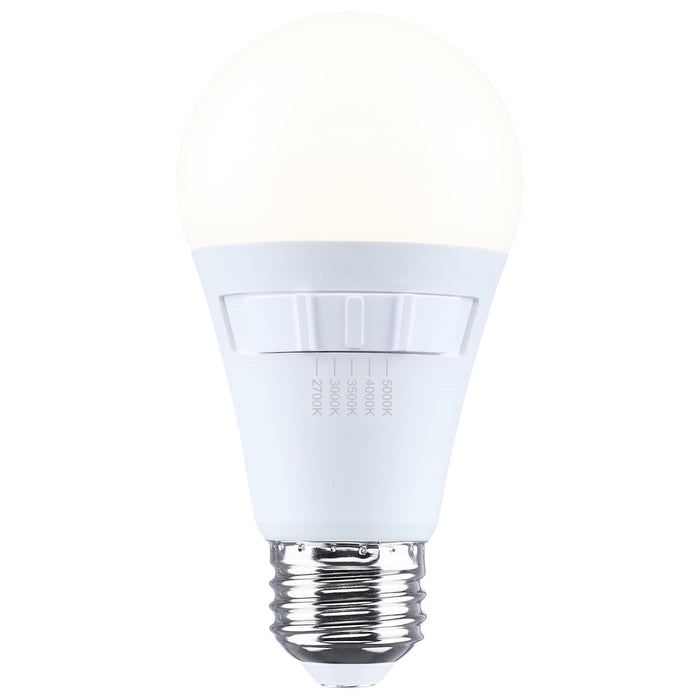 SATCO/NUVO 12W LED A19 Medium E26 Base CCT Selectable 2700K/3000K/3500K/4000K/5000K 80 CRI Plastic Dimmable 120V (S15190)