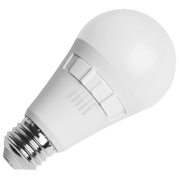 SATCO/NUVO 12W LED A19 Medium E26 Base CCT Selectable 2700K/3000K/3500K/4000K/5000K 80 CRI Plastic Dimmable 120V (S15190)