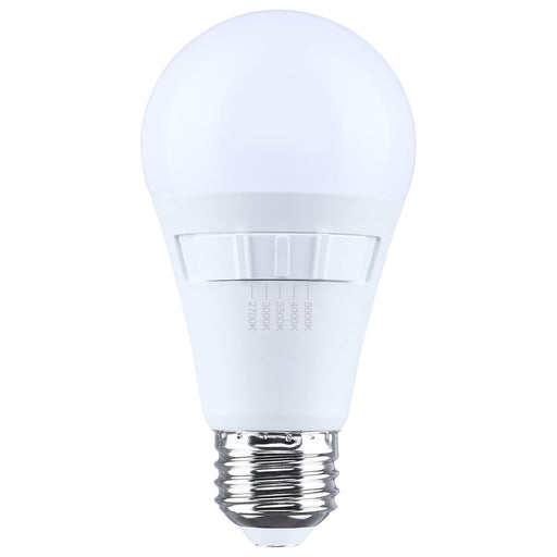 SATCO/NUVO 12W LED A19 Medium E26 Base CCT Selectable 2700K/3000K/3500K/4000K/5000K 80 CRI Plastic Dimmable 120V (S15190)