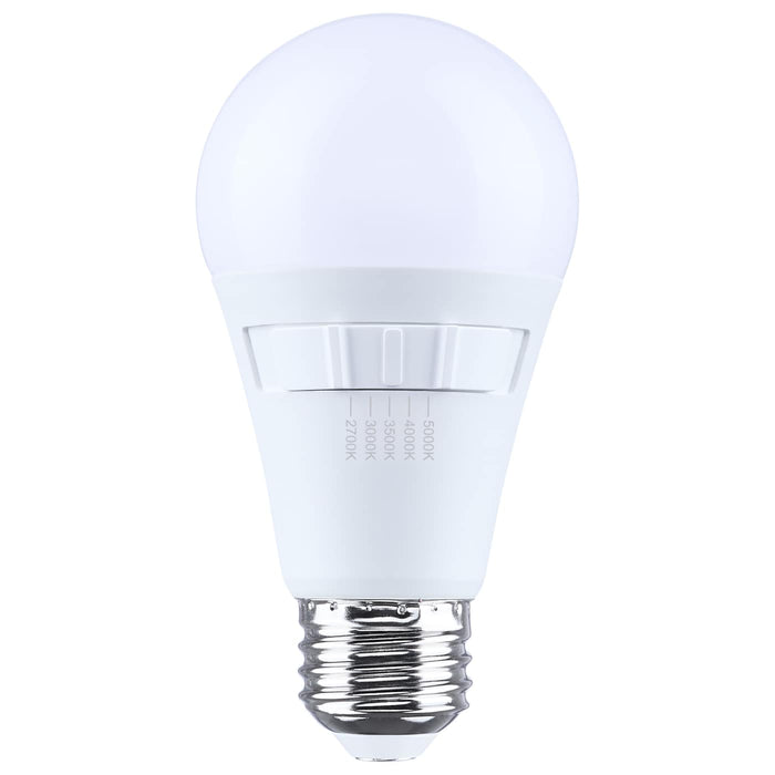 SATCO/NUVO 12W LED A19 Medium E26 Base CCT Selectable 2700K/3000K/3500K/4000K/5000K 80 CRI Plastic Dimmable 120V (S15190)
