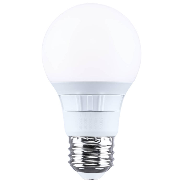 SATCO/NUVO 6W LED A19 Medium E26 Base CCT Selectable 2700K/3000K/3500K/4000K/5000K 90 CRI Plastic Dimmable 120V (S15192)