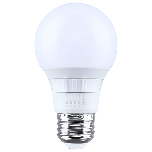 SATCO/NUVO 6W LED A19 Medium E26 Base CCT Selectable 2700K/3000K/3500K/4000K/5000K 90 CRI Plastic Dimmable 120V (S15192)