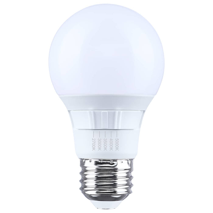 SATCO/NUVO 6W LED A19 Medium E26 Base CCT Selectable 2700K/3000K/3500K/4000K/5000K 90 CRI Plastic Dimmable 120V (S15192)