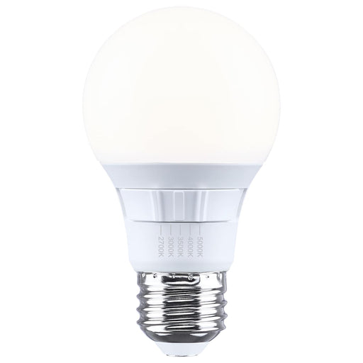 SATCO/NUVO 9.5W LED A19 Medium E26 Base CCT Selectable 2700K/3000K/3500K/4000K/5000K 90 CRI Plastic Dimmable 120V (S15193)