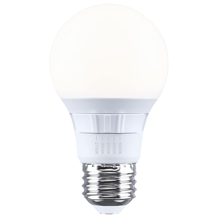 SATCO/NUVO 9.5W LED A19 Medium E26 Base CCT Selectable 2700K/3000K/3500K/4000K/5000K 90 CRI Plastic Dimmable 120V (S15193)