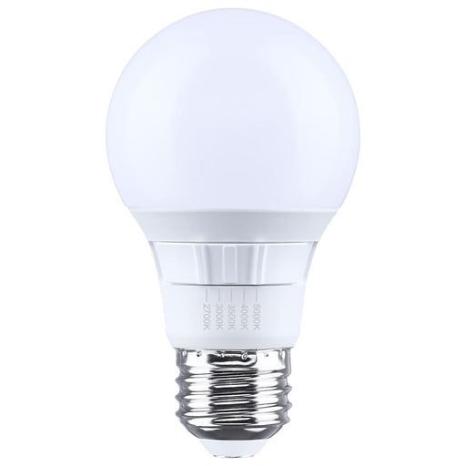 SATCO/NUVO 9.5W LED A19 Medium E26 Base CCT Selectable 2700K/3000K/3500K/4000K/5000K 90 CRI Plastic Dimmable 120V (S15193)