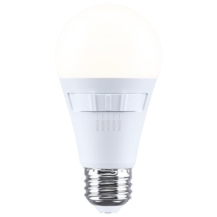 SATCO/NUVO 12W LED A19 Medium E26 Base CCT Selectable 2700K/3000K/3500K/4000K/5000K 90 CRI Plastic Dimmable 120V (S15194)