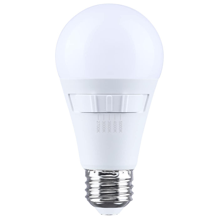 SATCO/NUVO 12W LED A19 Medium E26 Base CCT Selectable 2700K/3000K/3500K/4000K/5000K 90 CRI Plastic Dimmable 120V (S15194)