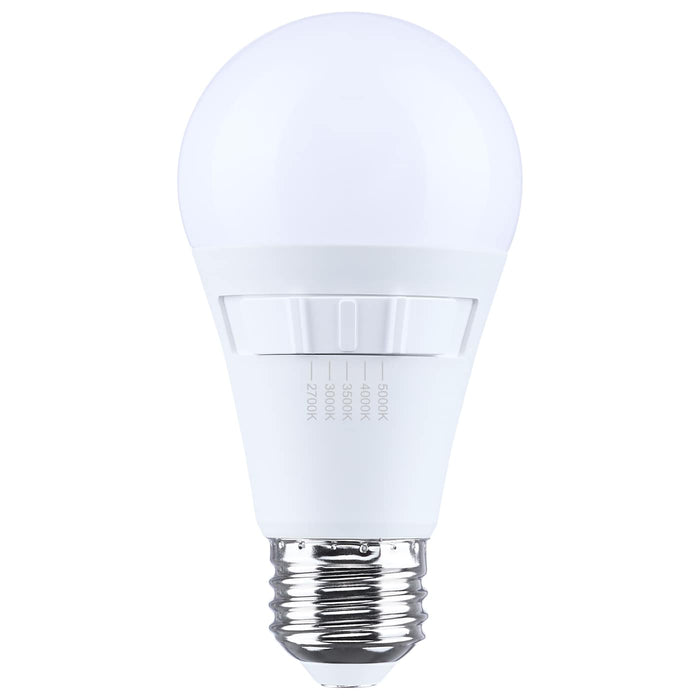 SATCO/NUVO 14W LED A19 Medium E26 Base CCT Selectable 2700K/3000K/3500K/4000K/5000K 90 CRI Plastic Dimmable 120V (S15195)
