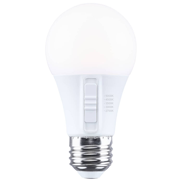 SATCO/NUVO 5.8W LED A19 Medium E26 Base CCT Selectable 2700K/3000K/3500K/4000K/5000K 90 CRI Plastic Dimmable 120V (S15196)