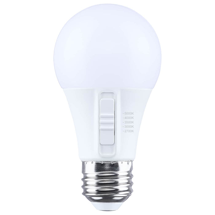 SATCO/NUVO 5.8W LED A19 Medium E26 Base CCT Selectable 2700K/3000K/3500K/4000K/5000K 90 CRI Plastic Dimmable 120V (S15196)