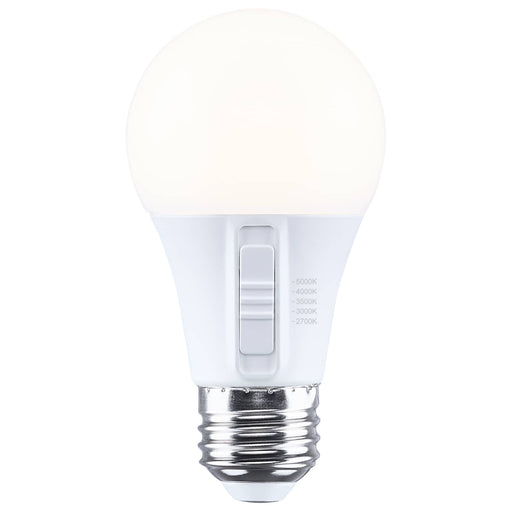 SATCO/NUVO 9.4W LED A19 Medium E26 Base CCT Selectable 2700K/3000K/3500K/4000K/5000K 90 CRI Plastic Dimmable 120V (S15197)