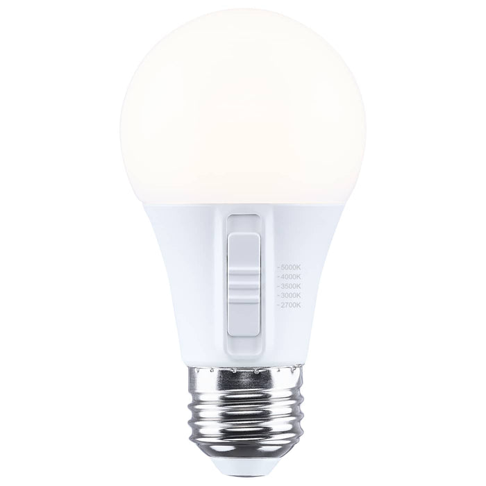 SATCO/NUVO 9.4W LED A19 Medium E26 Base CCT Selectable 2700K/3000K/3500K/4000K/5000K 90 CRI Plastic Dimmable 120V (S15197)