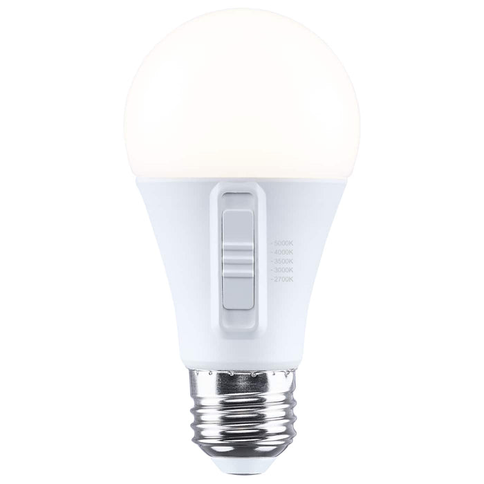 SATCO/NUVO 11.9W LED A19 Medium E26 Base CCT Selectable 2700K/3000K/3500K/4000K/5000K 90 CRI Plastic Dimmable 120V (S15198)