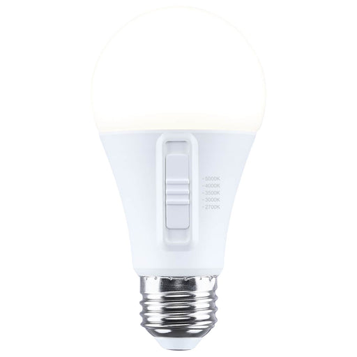 SATCO/NUVO 13.9W LED A19 Medium E26 Base CCT Selectable 2700K/3000K/3500K/4000K/5000K 90 CRI Plastic Dimmable 120V (S15199)