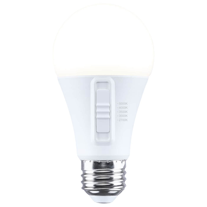 SATCO/NUVO 13.9W LED A19 Medium E26 Base CCT Selectable 2700K/3000K/3500K/4000K/5000K 90 CRI Plastic Dimmable 120V (S15199)