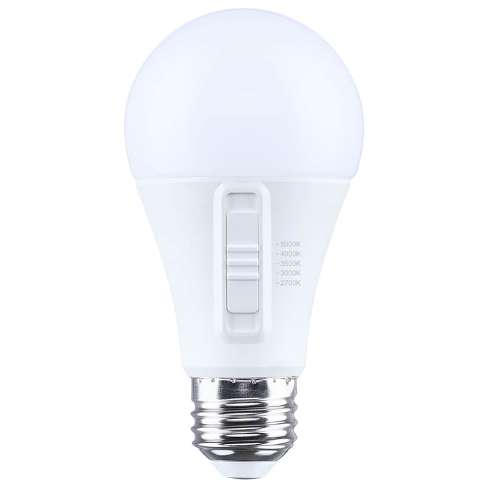 SATCO/NUVO 13.9W LED A19 Medium E26 Base CCT Selectable 2700K/3000K/3500K/4000K/5000K 90 CRI Plastic Dimmable 120V (S15199)