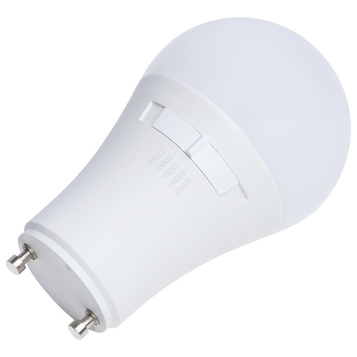 SATCO/NUVO 9.5W LED A19 GU24 Base CCT Selectable 2700K/3000K/3500K/4000K/5000K 90 CRI Base Dimmable 120V (S15223)