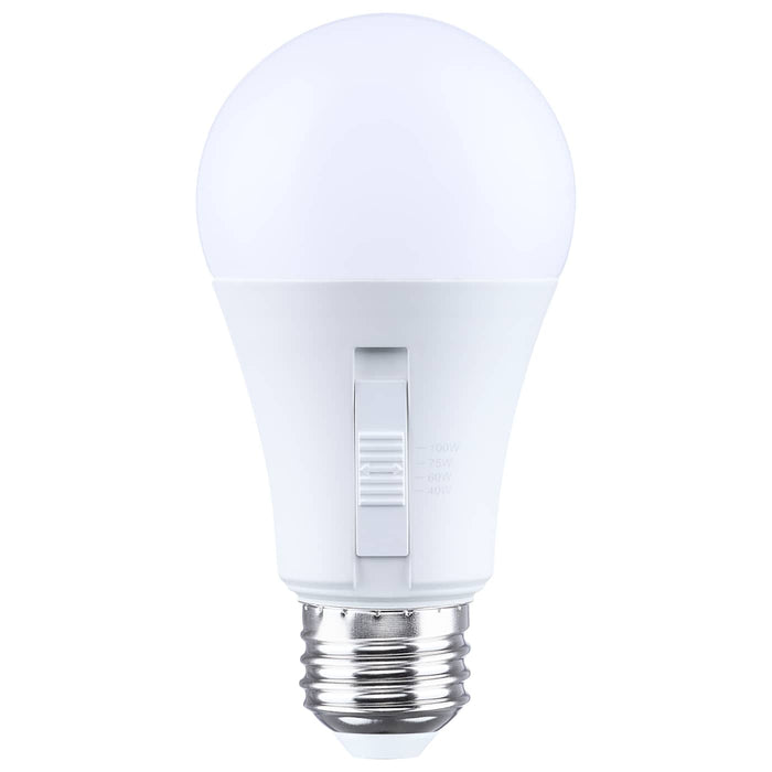 SATCO/NUVO LED A19 Medium E26 Base Wattage/CCT Selectable 15W/11W/8W/5W 2700K/3000K/3500K/4000K/5000K/6500K 90 CRI Dimmable 120V (S15227)