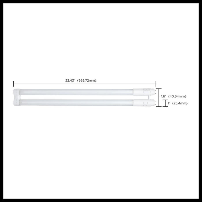 SATCO/NUVO LED T8 U-Bend G13 Base Wattage/CCT Selectable 11.5W/13W/15W 3000K/3500K/4000K/5000K/6500K 1-Inch Frost Finish 120-277V (S18414)