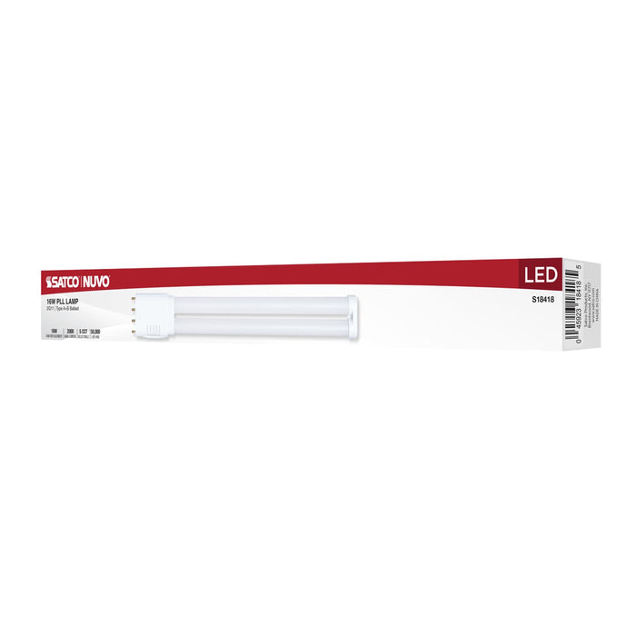 SATCO/NUVO 16W PLL LED Lamp 2G11 Base CCT Selectable 3000K/3500K/4000K/5000K/6500K Type A/B 120-277V (S18418)