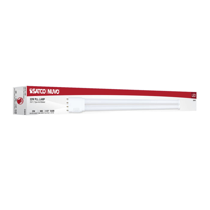 SATCO/NUVO 22W PLL LED Lamp 2G11 Base CCT Selectable 3000K/3500K/4000K/5000K/6500K Type A/B 120-277V (S18419)