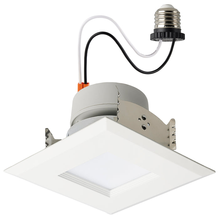 SATCO/NUVO LED Retrofit Downlight Wattage/CCT Selectable 5.5W/6.5W/8W 120V Colorquick And Powerquick Technology Square White Finish (S18802)