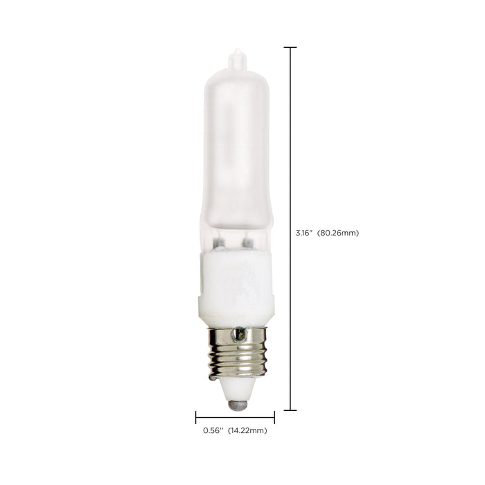 SATCO/NUVO 250Q/F/MC 250W Halogen T4 1/2 Frosted 2000 Hours 3780Lm Miniature Candelabra Base 120V 2900K (S1918)