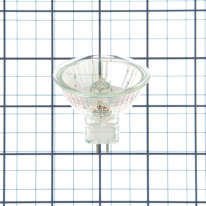 SATCO/NUVO 35MR16/FL/120V 35W Halogen MR16 2000 Hours Miniature 2 Pin Round Base 120V 2900K (S1977)